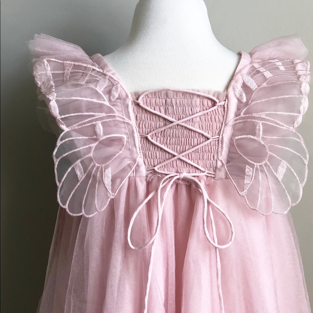 Little Girls Pink Tulle Dress - Picture 4 of 4